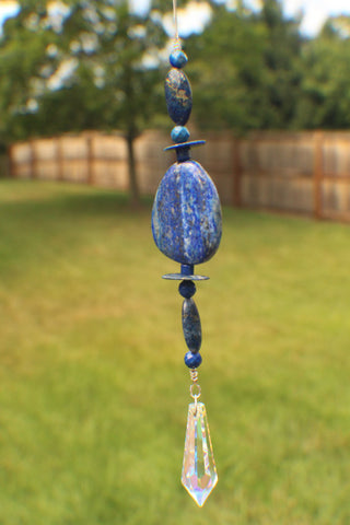 40mm AB Crystal Pendant and Lapis Lazuli hanging crystal(0004)