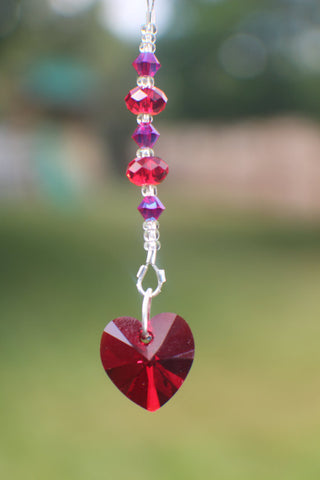 10mm Swarovski Heart shaped Pendant and Swarovski Crystals (0006)